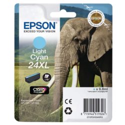 Epson Elephant 24XL Claria Photo Hd Ink, High Yield Ink Cartridge, Light Cyan Single Pack, C13T24354010